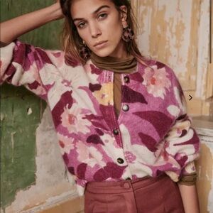 SEZANE Aelie Jumper Women’s Sweater Sz Small Pink/Purple Soft Cozy Fall Winter